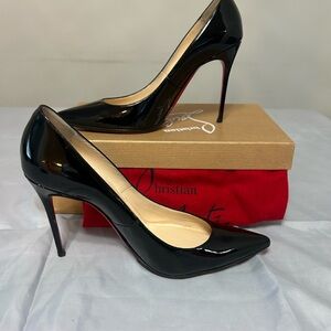 Christian Louboutin Glossy Black Heels with Signature Red Sole